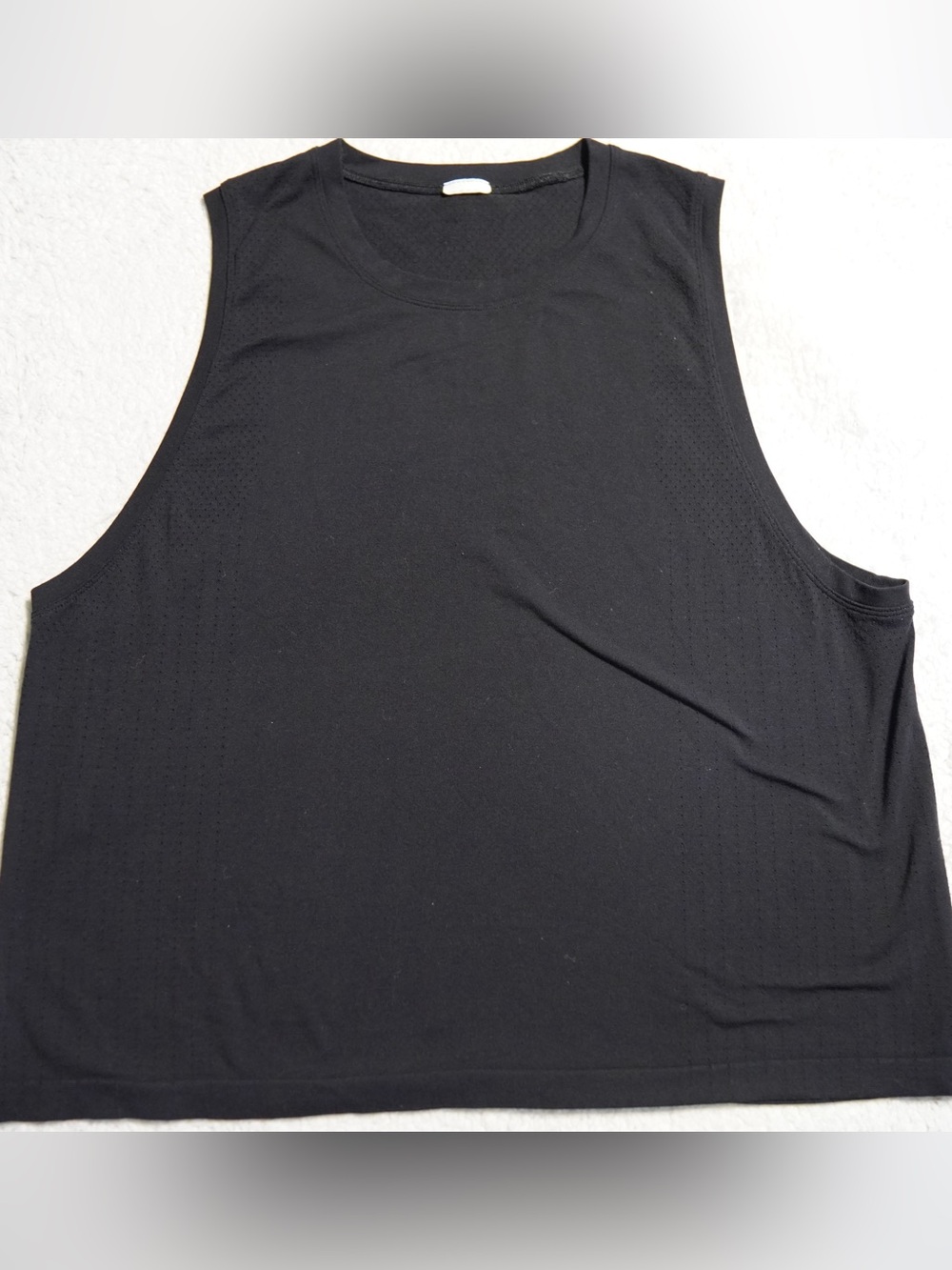 Athleta Women black Mesh Muscle tank top size M activewear workout